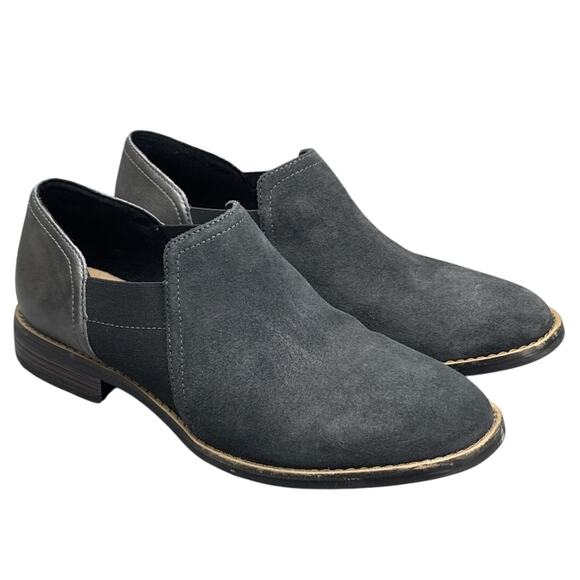 Clarks Camzin Step Black Suede Metallic Leather Slip On Comfort Loafer Women 10 - Picture 1 of 8